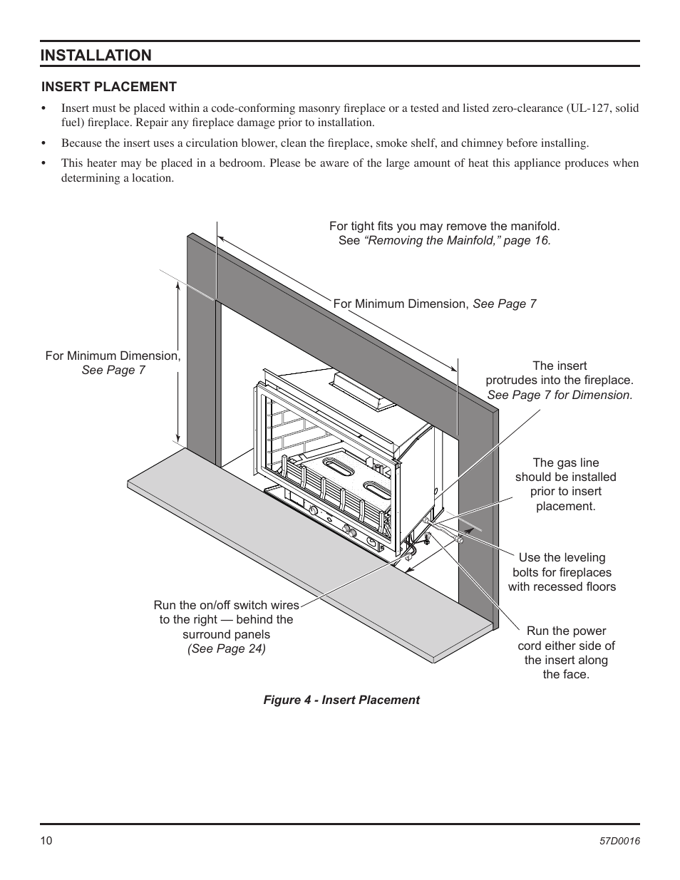 Installation | Monessen Hearth Direct Vent Gas Insert IDV490NVC User Manual | Page 10 / 40