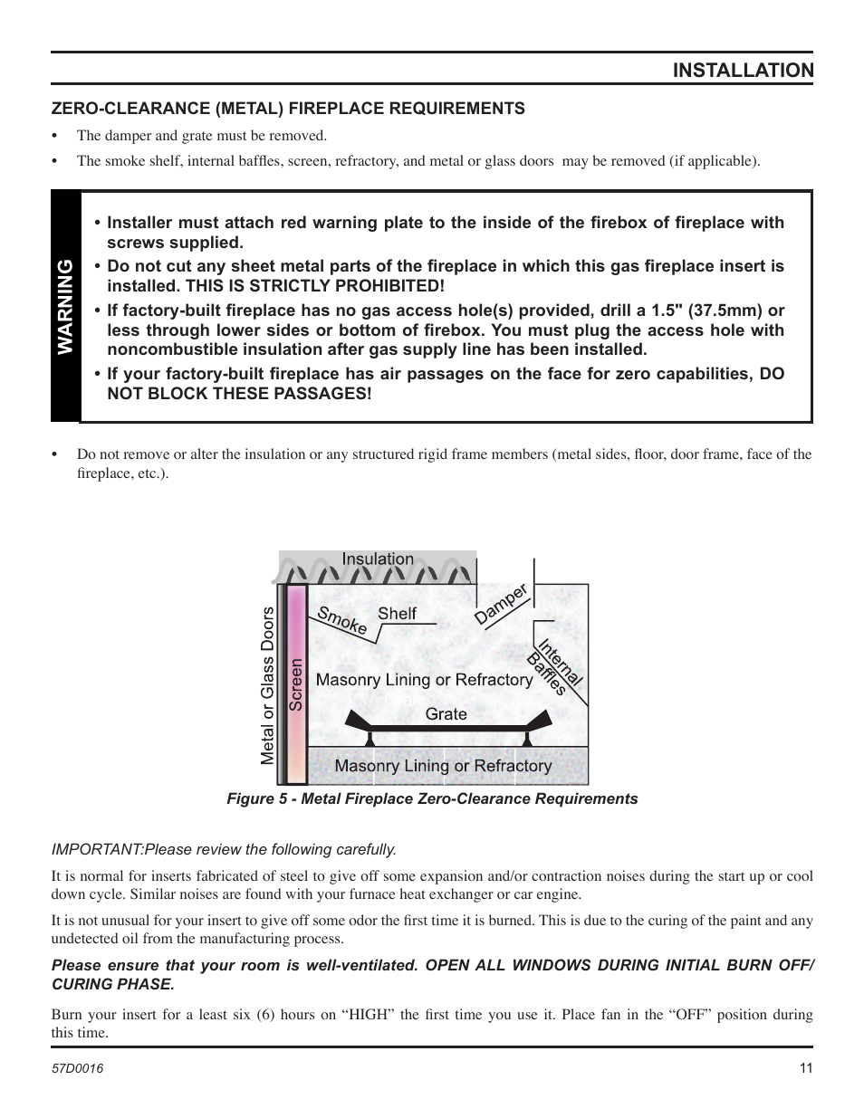 Monessen Hearth Direct Vent Gas Insert IDV490NVC User Manual | Page 11 / 40