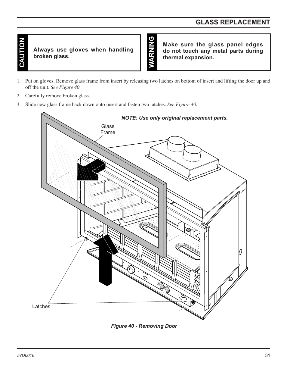 Monessen Hearth Direct Vent Gas Insert IDV490NVC User Manual | Page 31 / 40