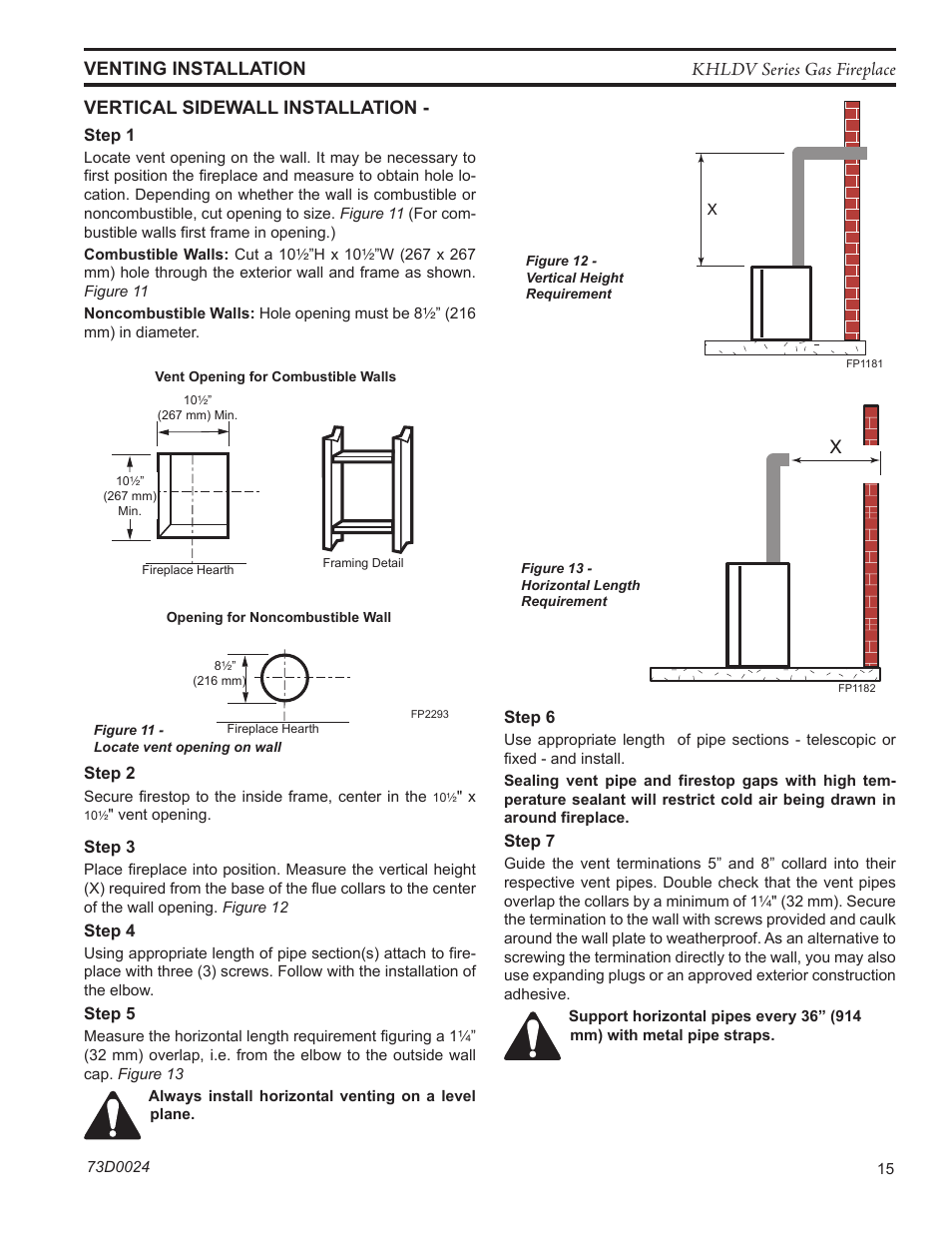 Monessen Hearth DIRECT VENT GAS FIREPLACE KHLDV400 User Manual | Page 15 / 64