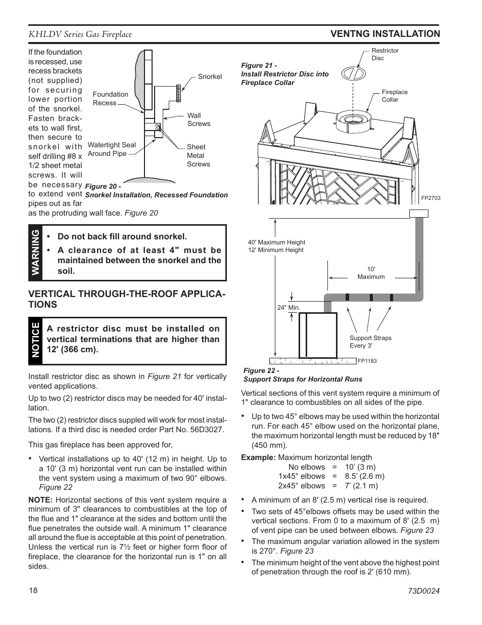 Monessen Hearth DIRECT VENT GAS FIREPLACE KHLDV400 User Manual | Page 18 / 64