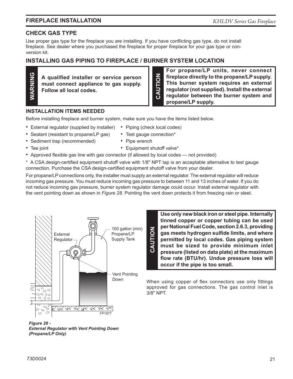 Monessen Hearth DIRECT VENT GAS FIREPLACE KHLDV400 User Manual | Page 21 / 64