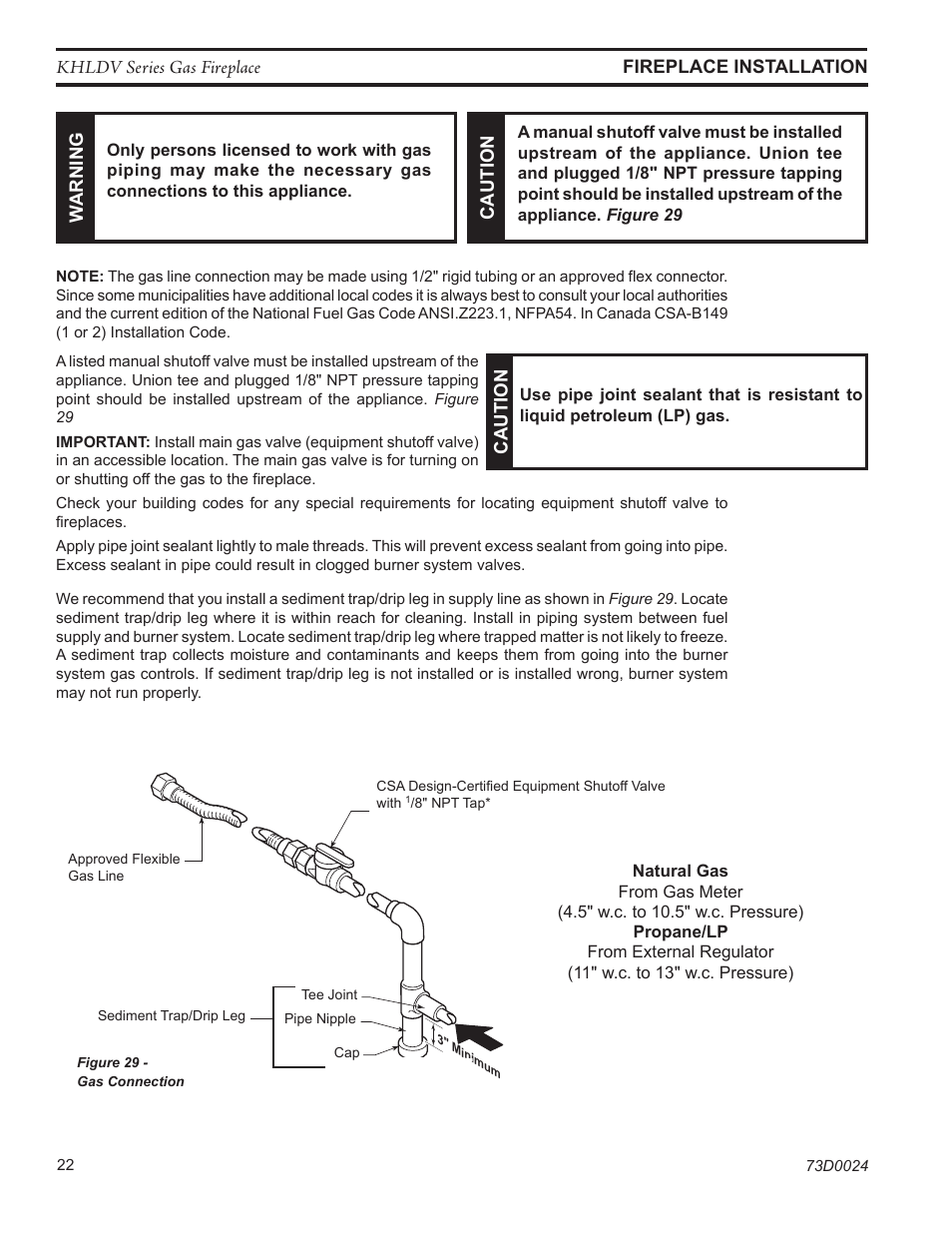 Monessen Hearth DIRECT VENT GAS FIREPLACE KHLDV400 User Manual | Page 22 / 64