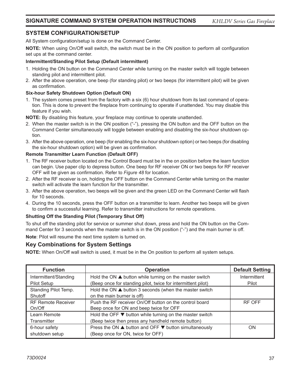 Monessen Hearth DIRECT VENT GAS FIREPLACE KHLDV400 User Manual | Page 37 / 64