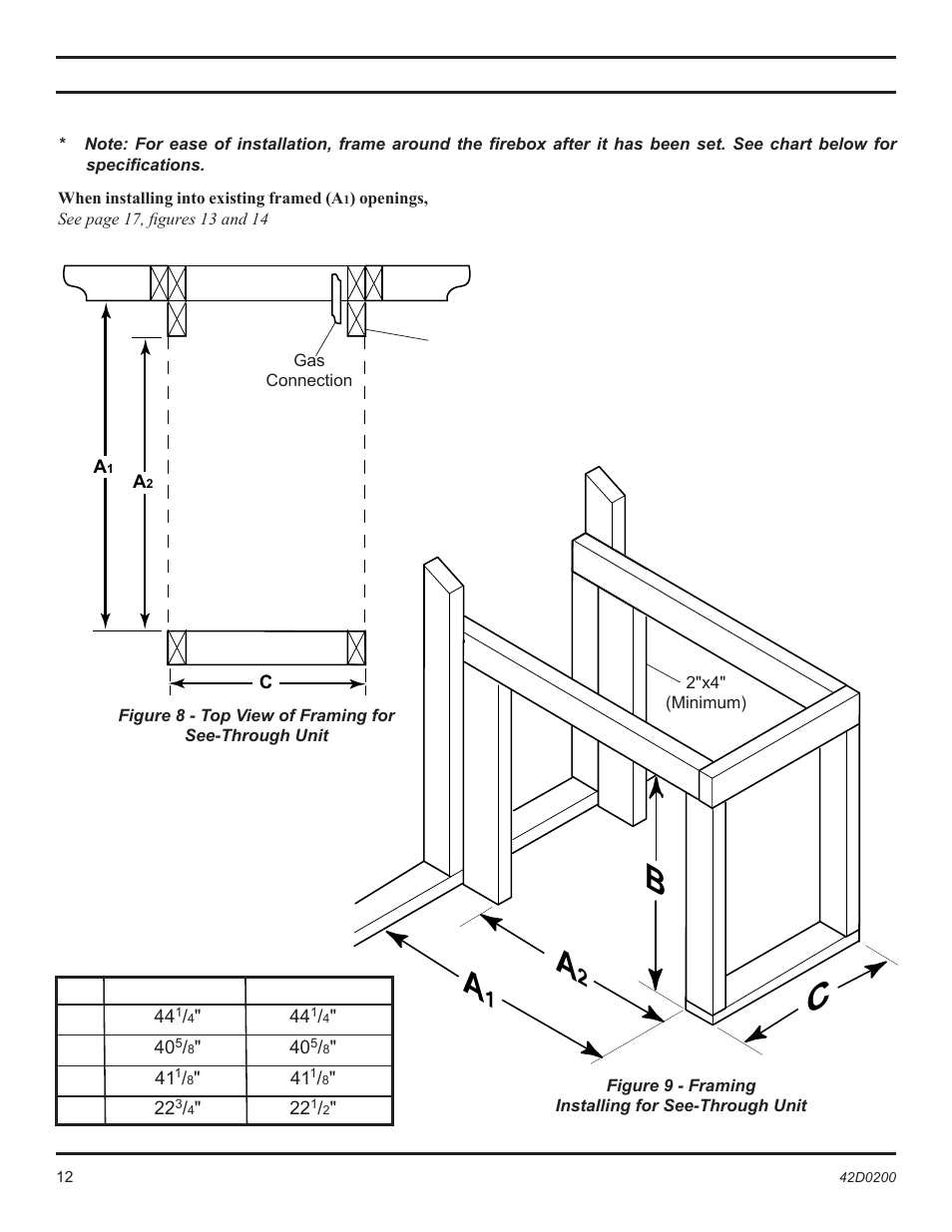 1framing fireplace | Monessen Hearth 6000DV User Manual | Page 12 / 52