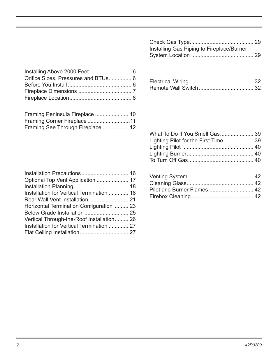 Monessen Hearth 6000DV User Manual | Page 2 / 52