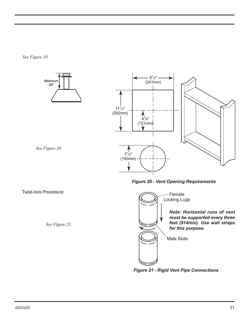 Venting installation | Monessen Hearth 6000DV User Manual | Page 21 / 52