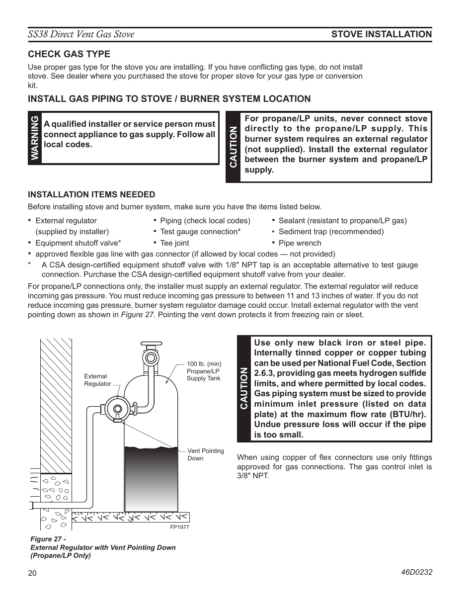 Ss38 direct vent gas stove | Monessen Hearth SS38 User Manual | Page 20 / 40
