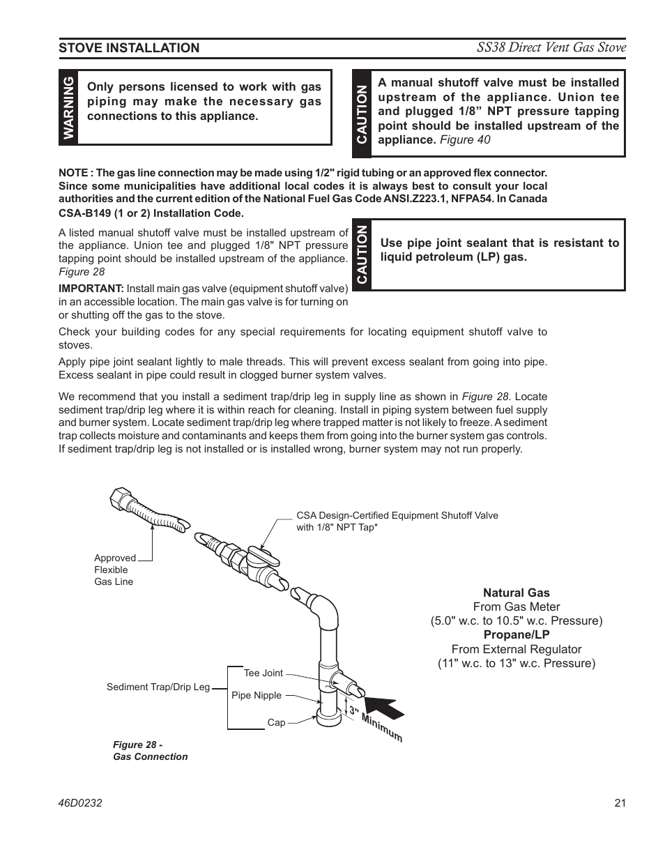 Ss38 direct vent gas stove | Monessen Hearth SS38 User Manual | Page 21 / 40