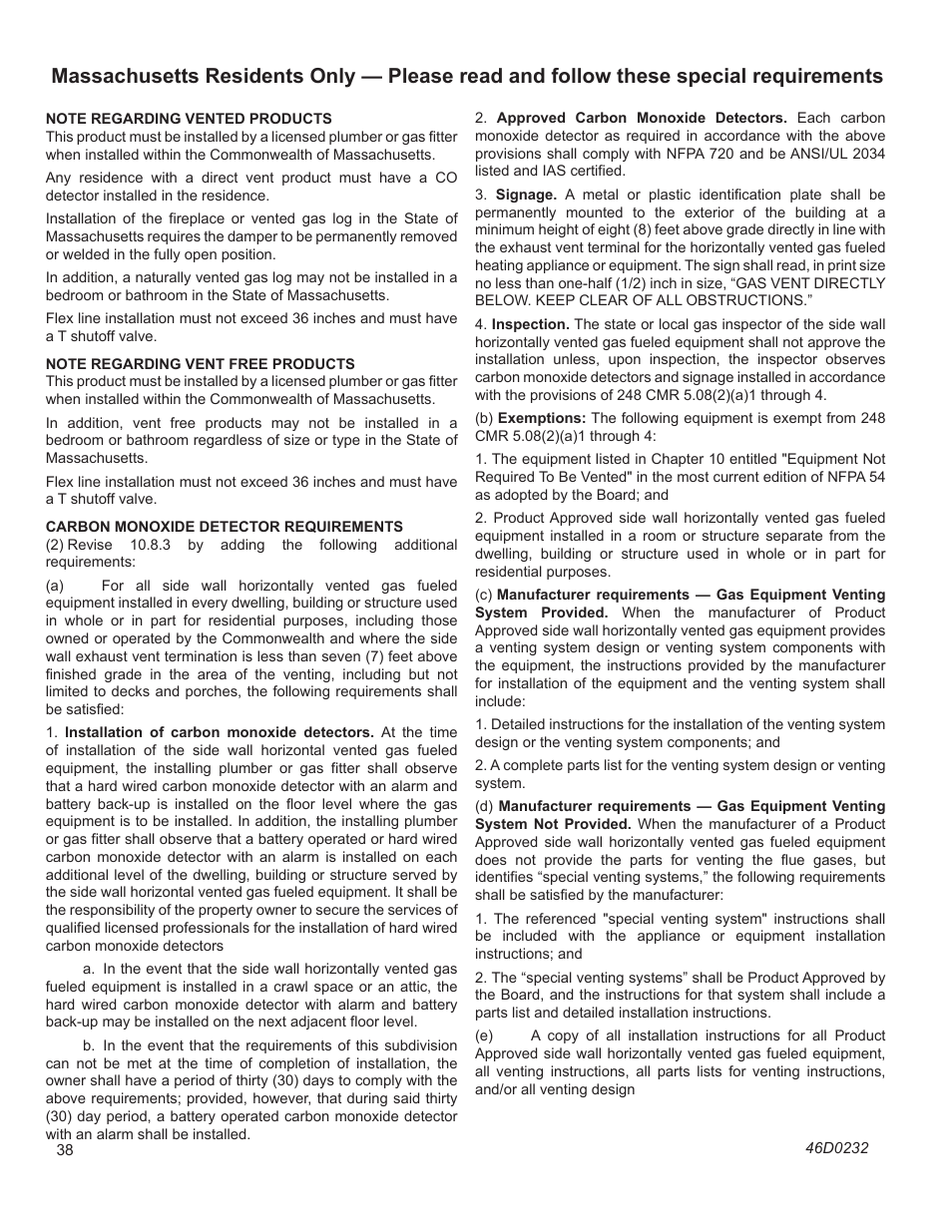 Ss38 direct vent gas stove | Monessen Hearth SS38 User Manual | Page 38 / 40