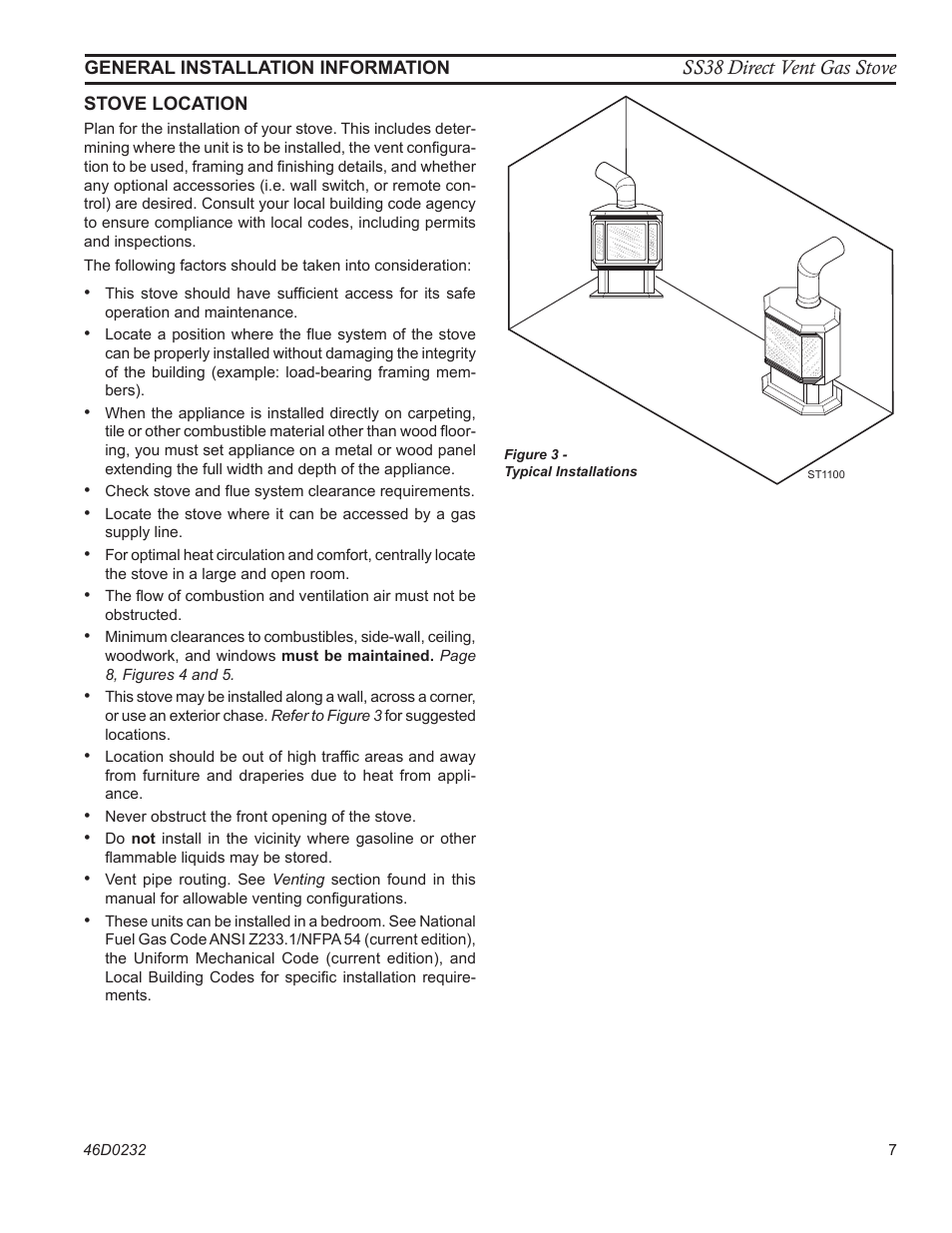 Ss38 direct vent gas stove | Monessen Hearth SS38 User Manual | Page 7 / 40