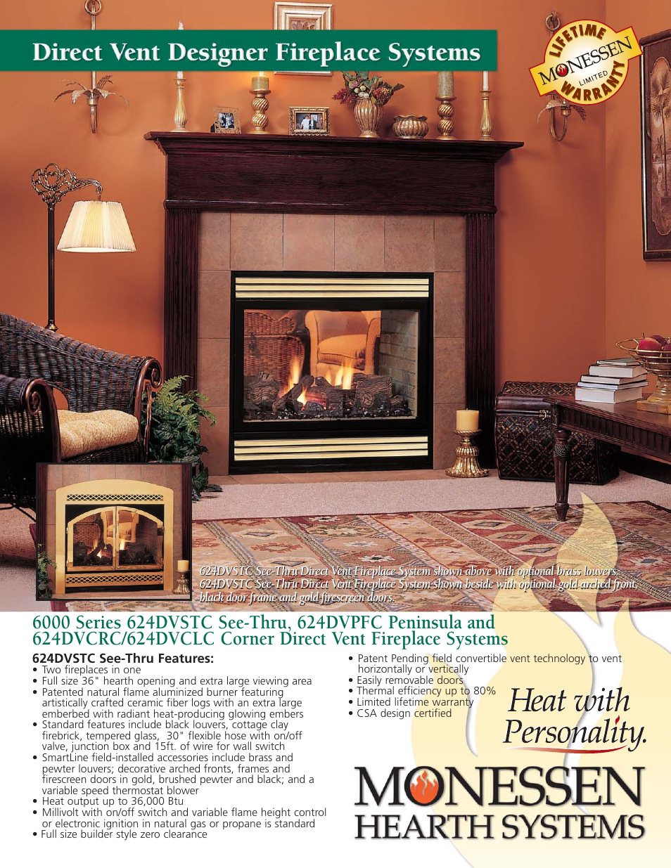 Monessen Hearth 624DVPFC User Manual | 4 pages
