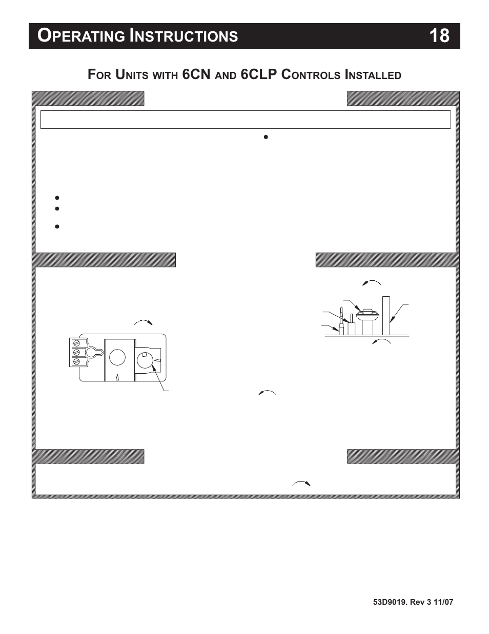 Warning, Perating, Nstructions | 6clp c, Nits, With, Ontrols, Nstalled | Monessen Hearth B-Vent Specialty Gas Fireplace System DESIGNER SERIES User Manual | Page 19 / 26