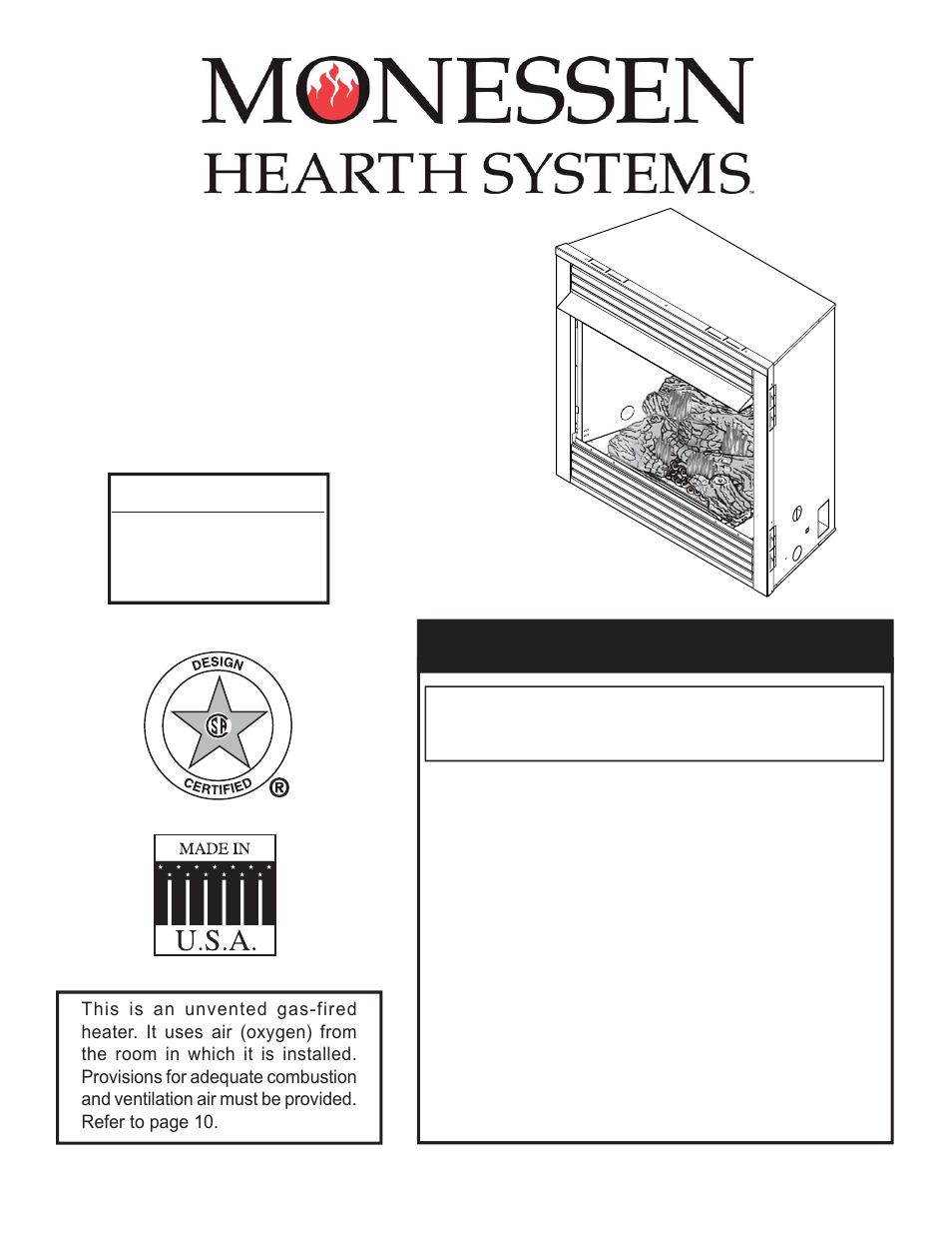 Monessen Hearth DFS36NVC User Manual | 44 pages