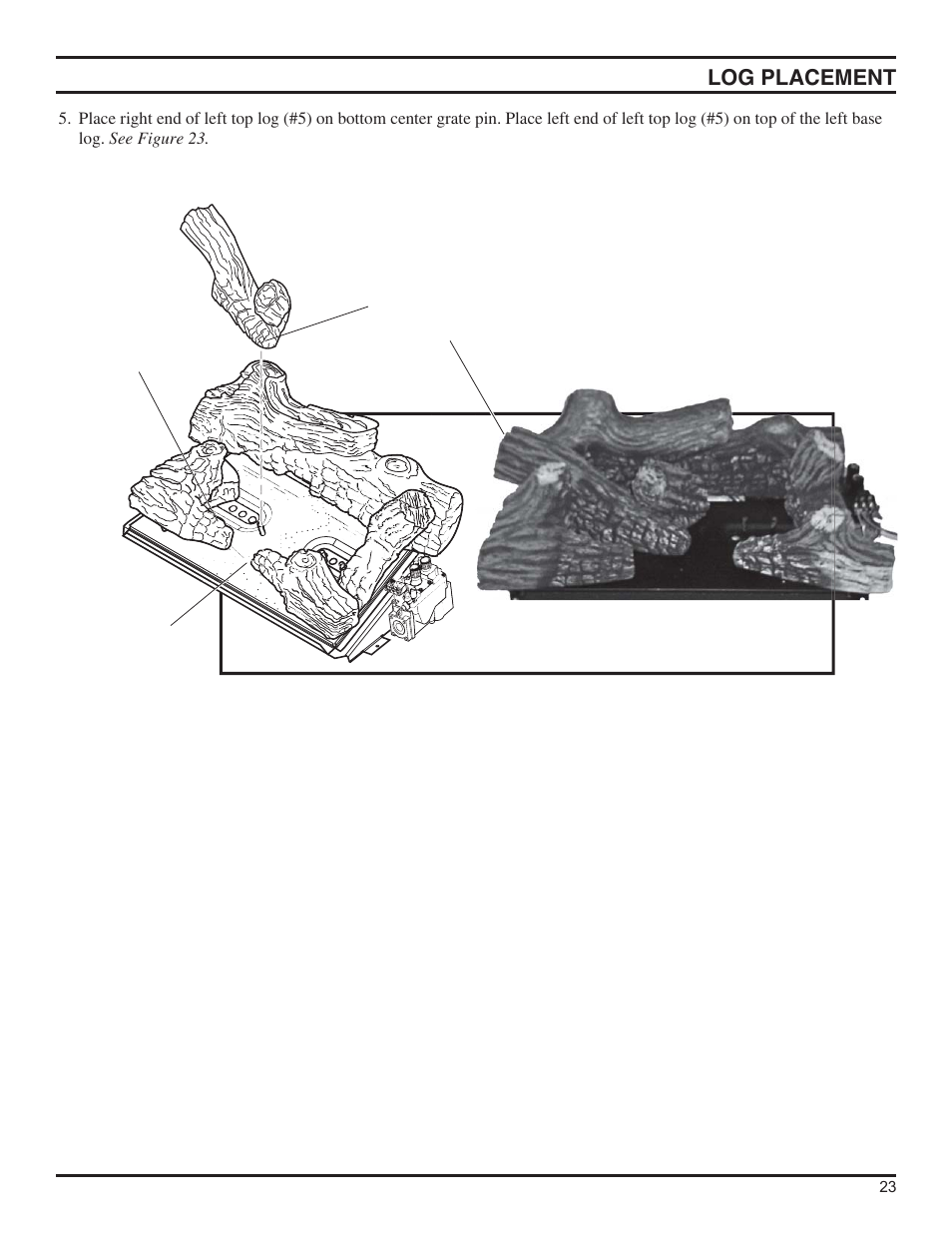 Log placement | Monessen Hearth DFS36NVC User Manual | Page 23 / 44