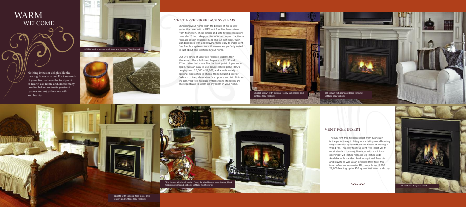 Warm, Welcome, Vent free fireplace systems | Vent free insert | Monessen Hearth Vent Free DFX32C User Manual | Page 3 / 6