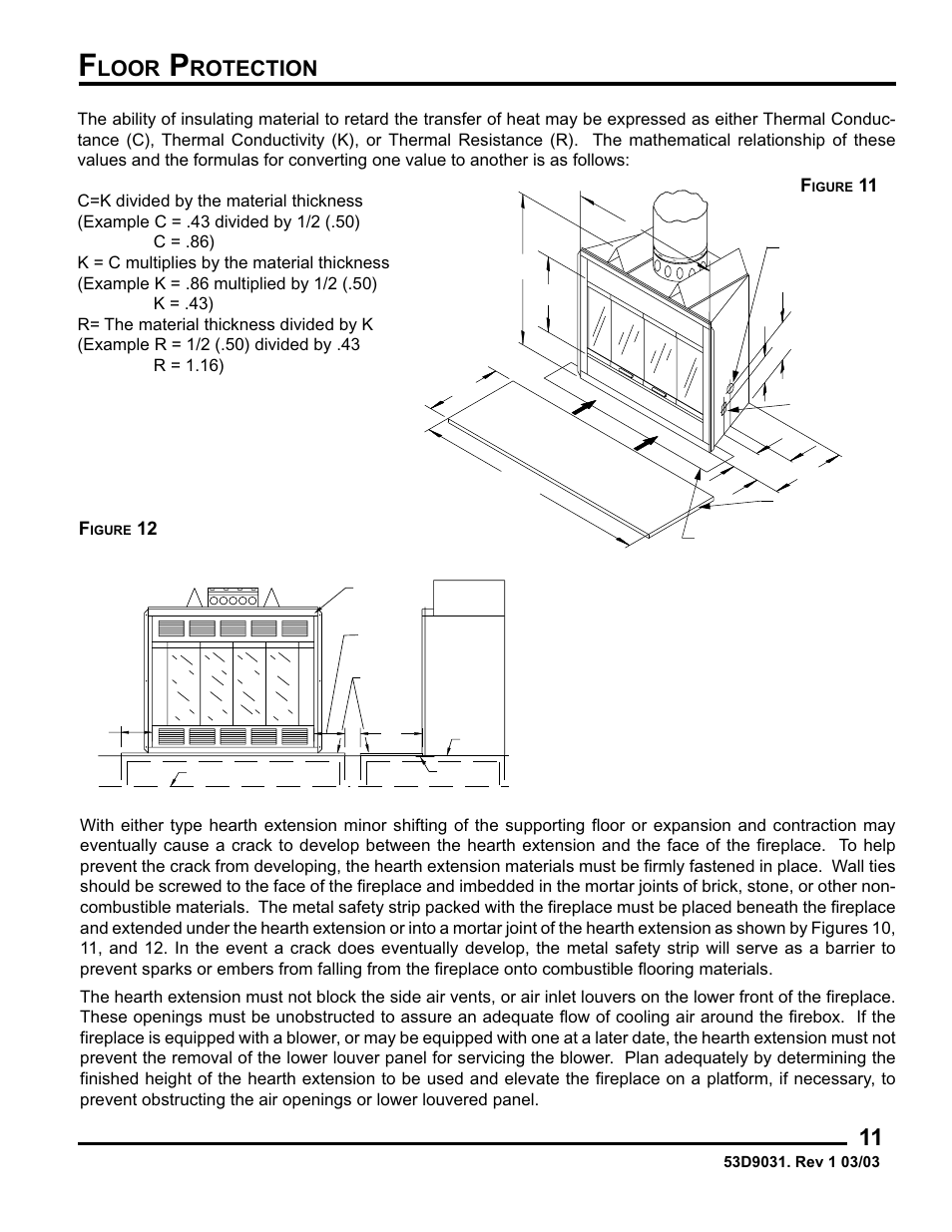 Loor, Rotection | Monessen Hearth BWB400 User Manual | Page 11 / 80