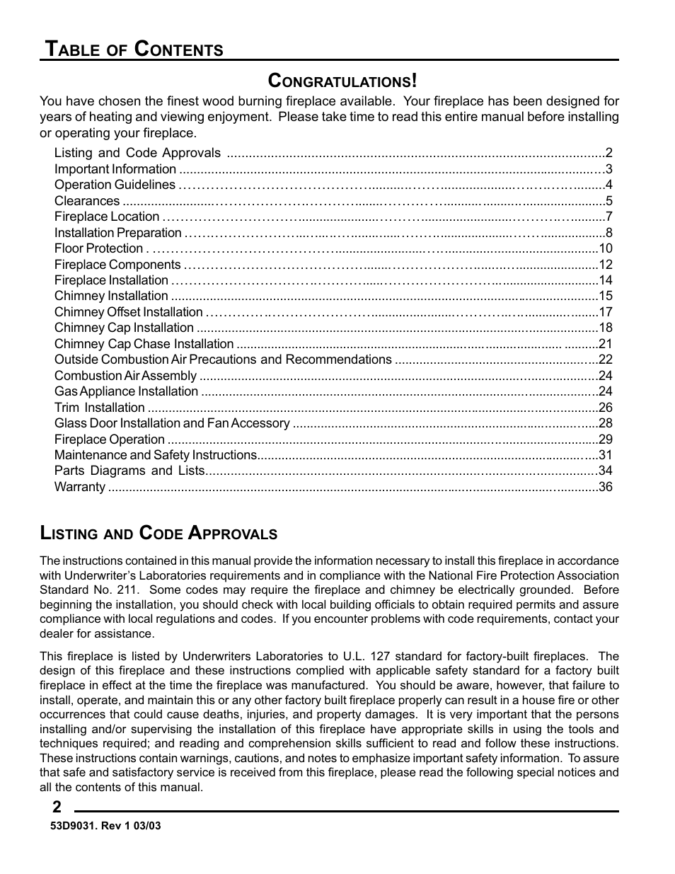 Monessen Hearth BWB400 User Manual | Page 2 / 80