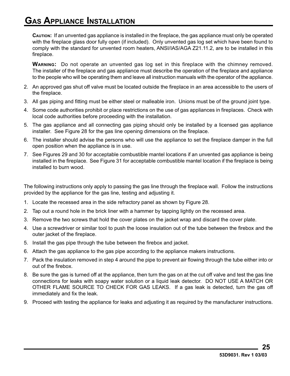 Monessen Hearth BWB400 User Manual | Page 25 / 80
