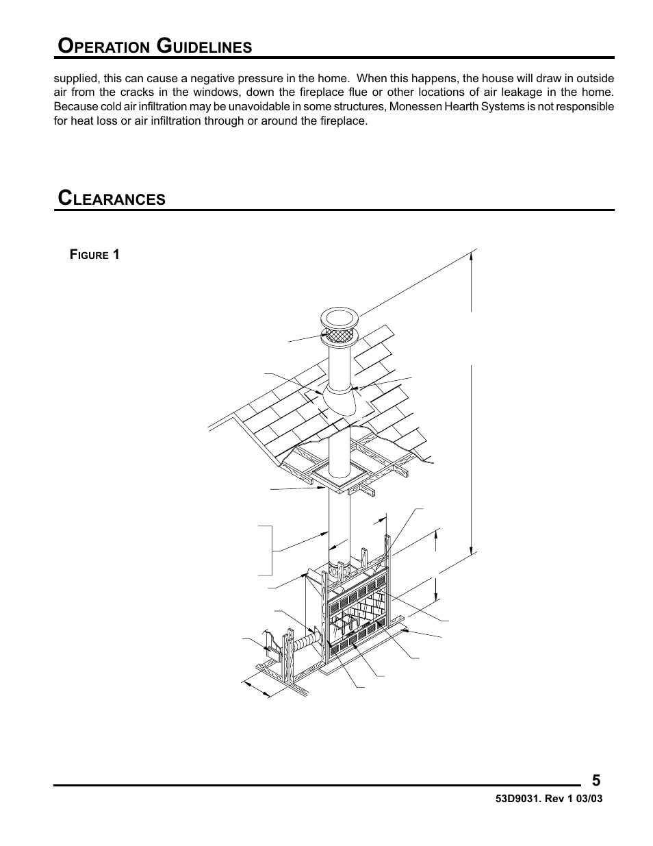 Learances, Peration, Uidelines | Monessen Hearth BWB400 User Manual | Page 5 / 80