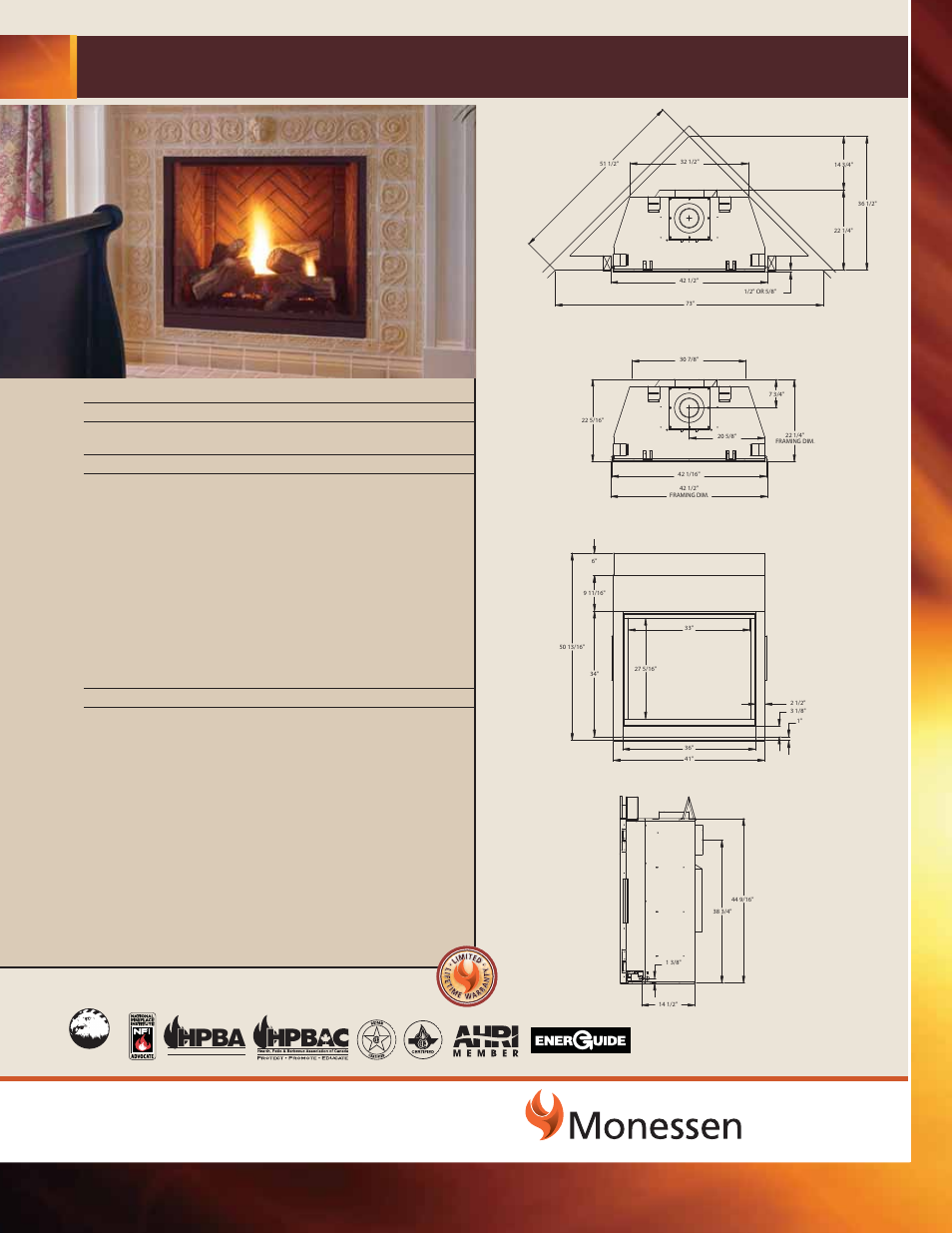 Monessen Hearth MLDV500 User Manual | 1 page