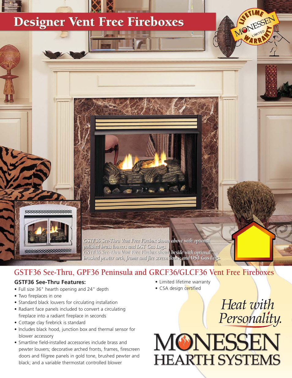 Monessen Hearth GSTF36 User Manual | 4 pages