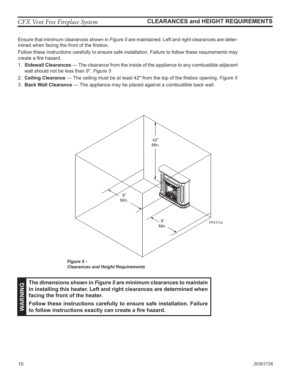 Cfx vent free fireplace system | Monessen Hearth CFX24 User Manual | Page 10 / 36