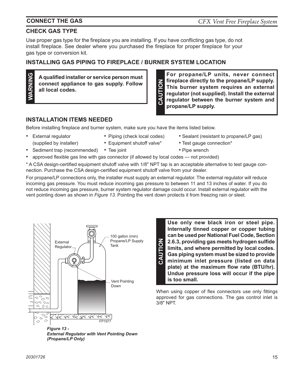 Cfx vent free fireplace system | Monessen Hearth CFX24 User Manual | Page 15 / 36