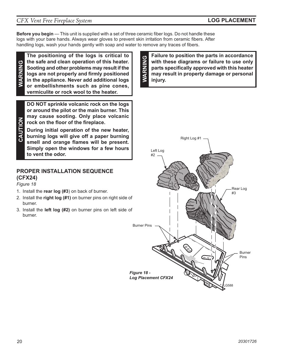 Cfx vent free fireplace system | Monessen Hearth CFX24 User Manual | Page 20 / 36