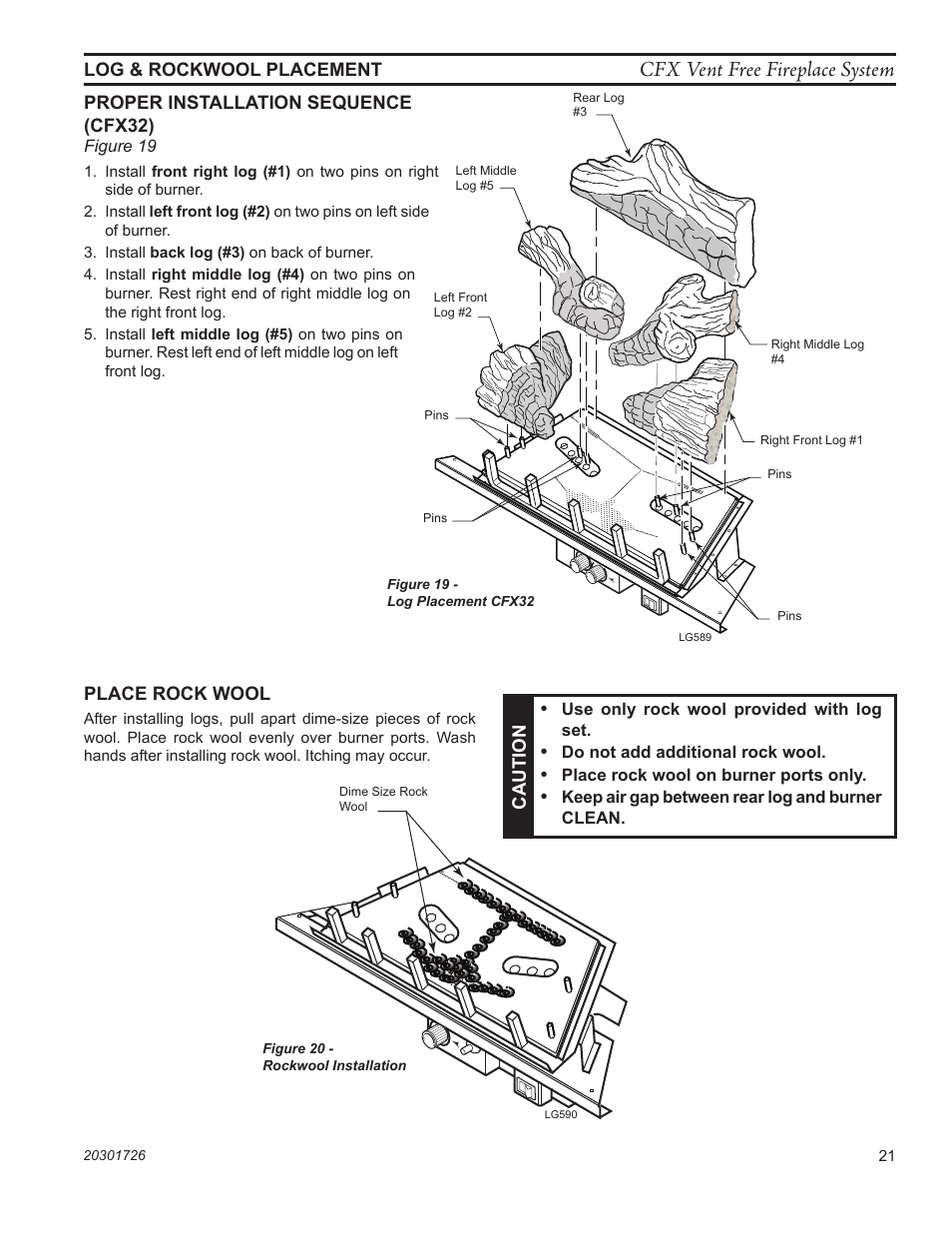 Lg590 cfx rock wool, Cfx vent free fireplace system | Monessen Hearth CFX24 User Manual | Page 21 / 36