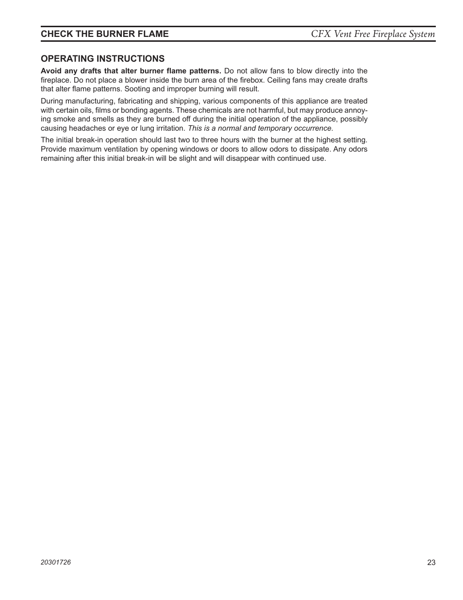 Cfx vent free fireplace system | Monessen Hearth CFX24 User Manual | Page 23 / 36