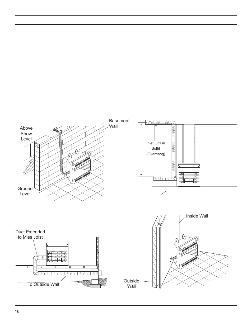 For use of optional ak-4 outside air kit | Monessen Hearth GCUF Series User Manual | Page 16 / 20