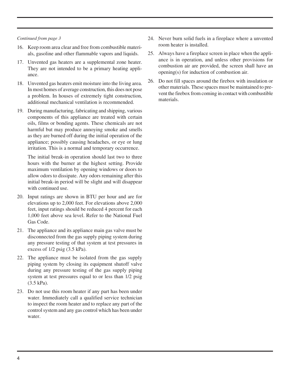 Important safety information | Monessen Hearth GCUF Series User Manual | Page 4 / 20