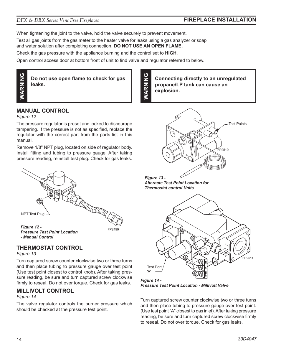 Fp2499 manual valve | Monessen Hearth DFX32C User Manual | Page 14 / 36