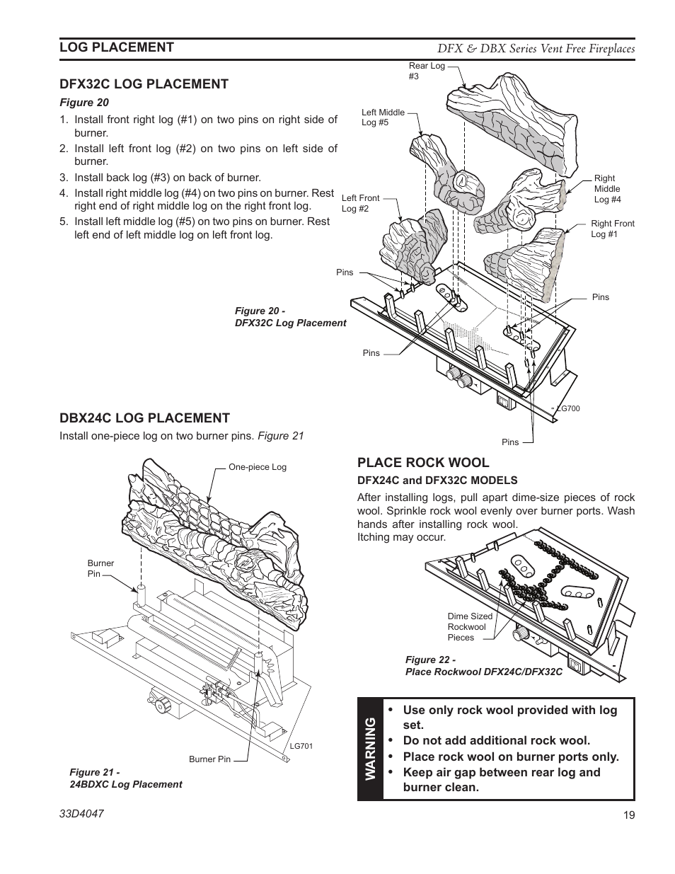 Lg702 vfs dbx rockwool | Monessen Hearth DFX32C User Manual | Page 19 / 36