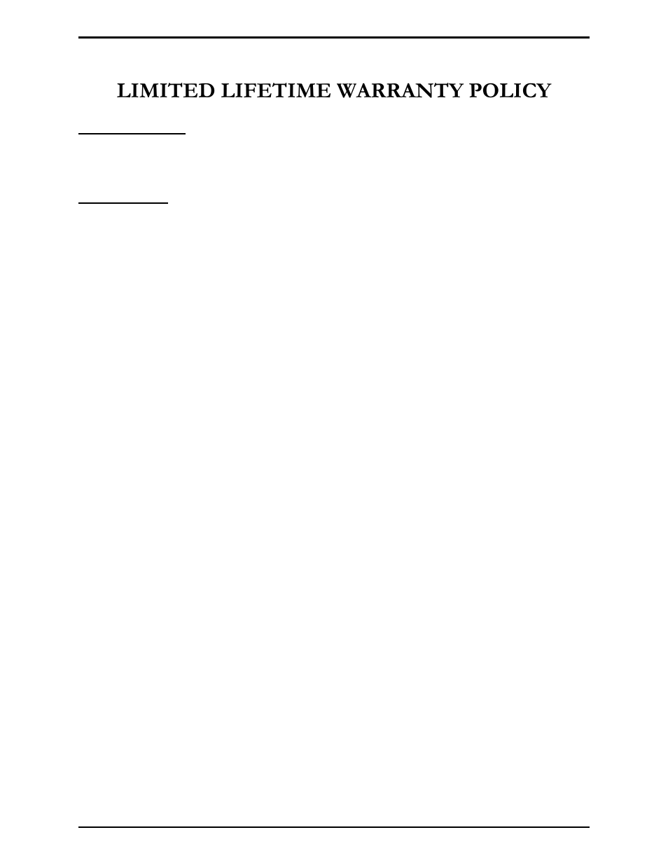 Limited lifetime warranty policy | Monessen Hearth Super B-Vent Gas Fireplace 7000 Series User Manual | Page 36 / 36