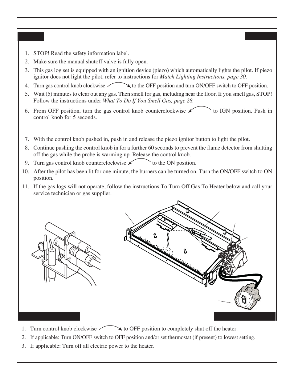 Millivolt control lighting instructions | Monessen Hearth NB24 User Manual | Page 29 / 40