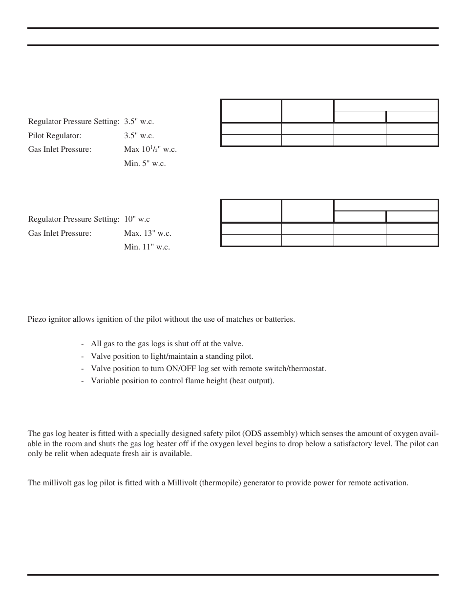 Product features, Specifications | Monessen Hearth NB24 User Manual | Page 6 / 40