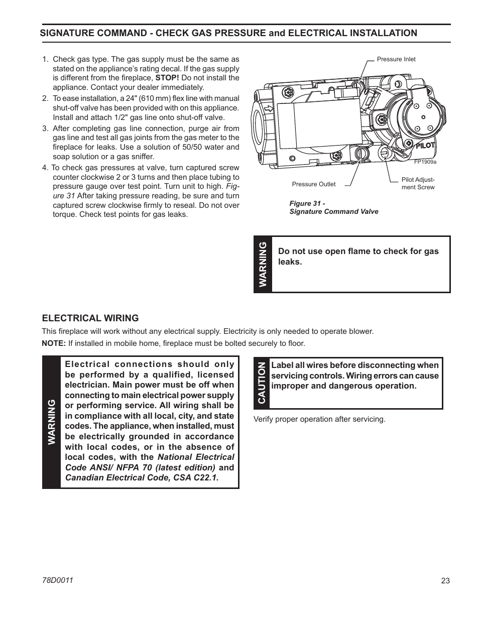 Monessen Hearth WIDEVIEW WDV500 User Manual | Page 23 / 48