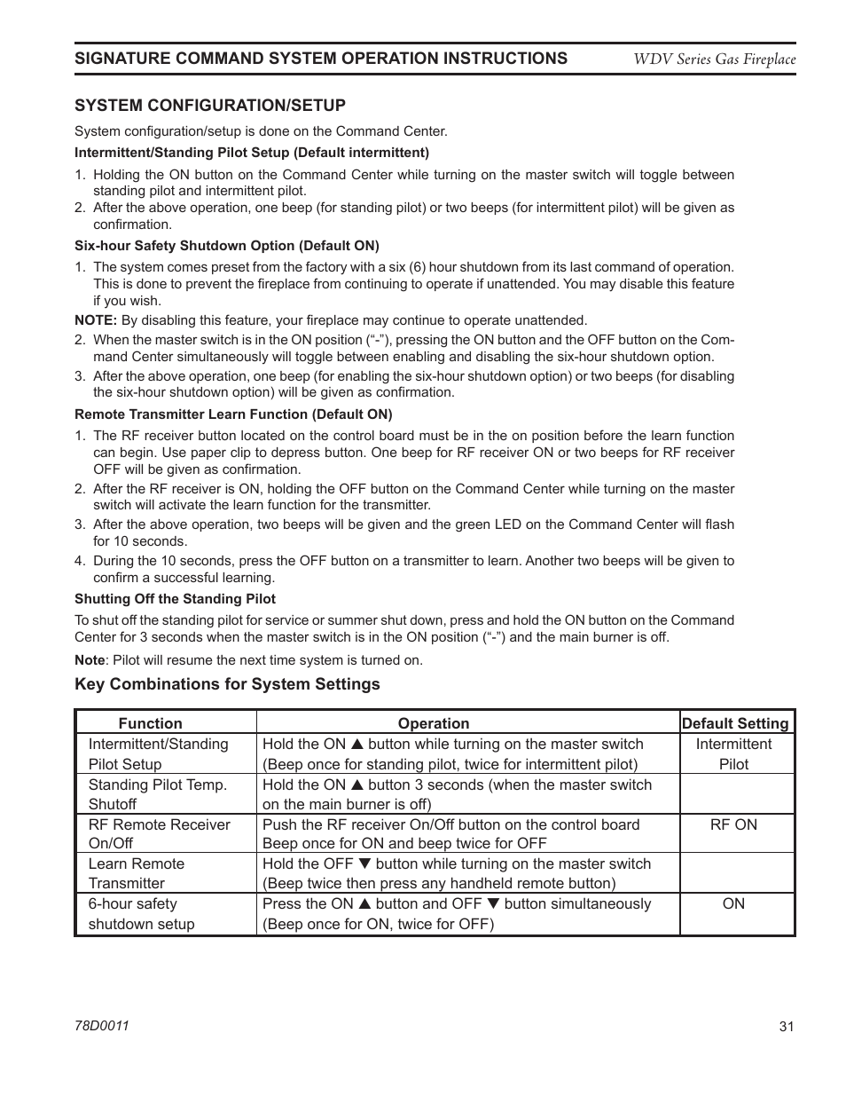 Monessen Hearth WIDEVIEW WDV500 User Manual | Page 31 / 48