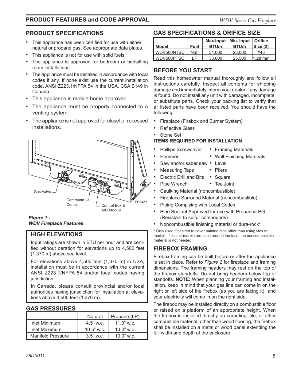Fp2429 dvw prod features | Monessen Hearth WIDEVIEW WDV500 User Manual | Page 5 / 48