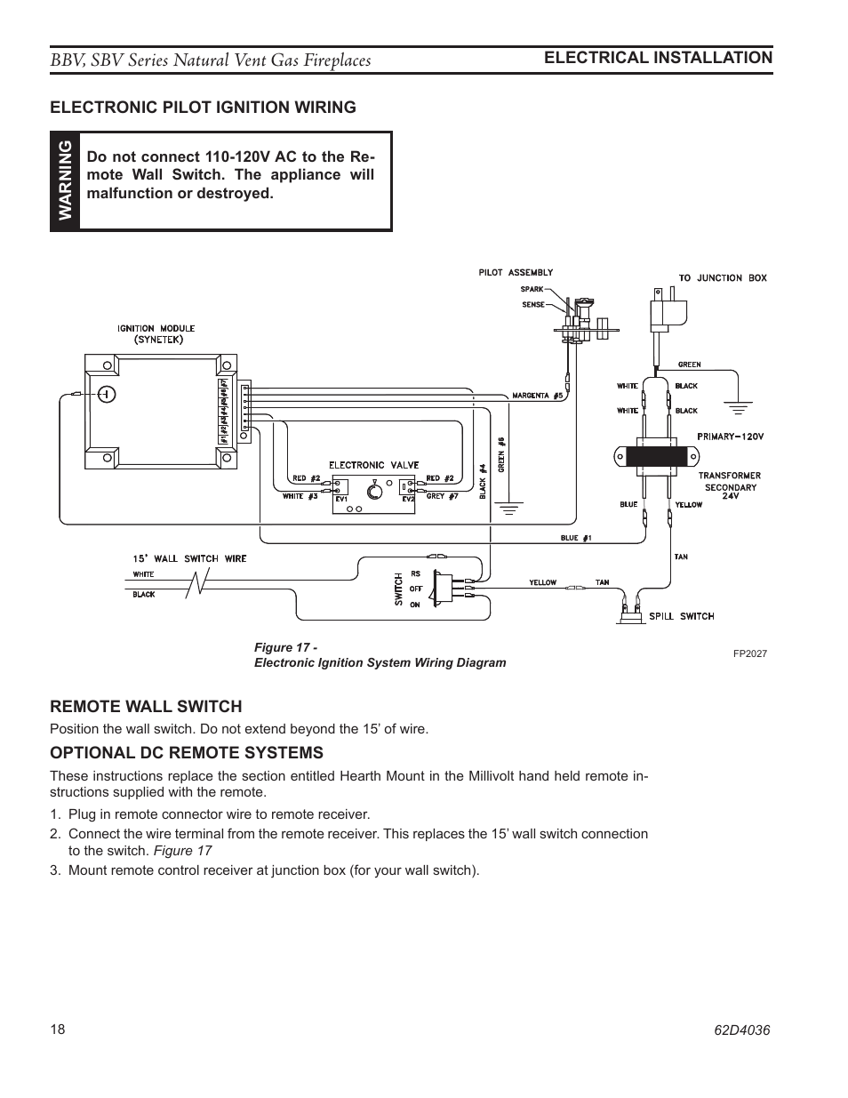 Bbv, sbv series natural vent gas fireplaces | Monessen Hearth B-VENT SBV500 User Manual | Page 18 / 40