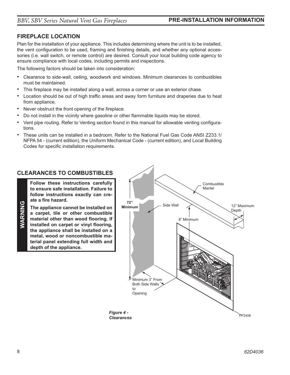 Monessen Hearth B-VENT SBV500 User Manual | Page 8 / 40