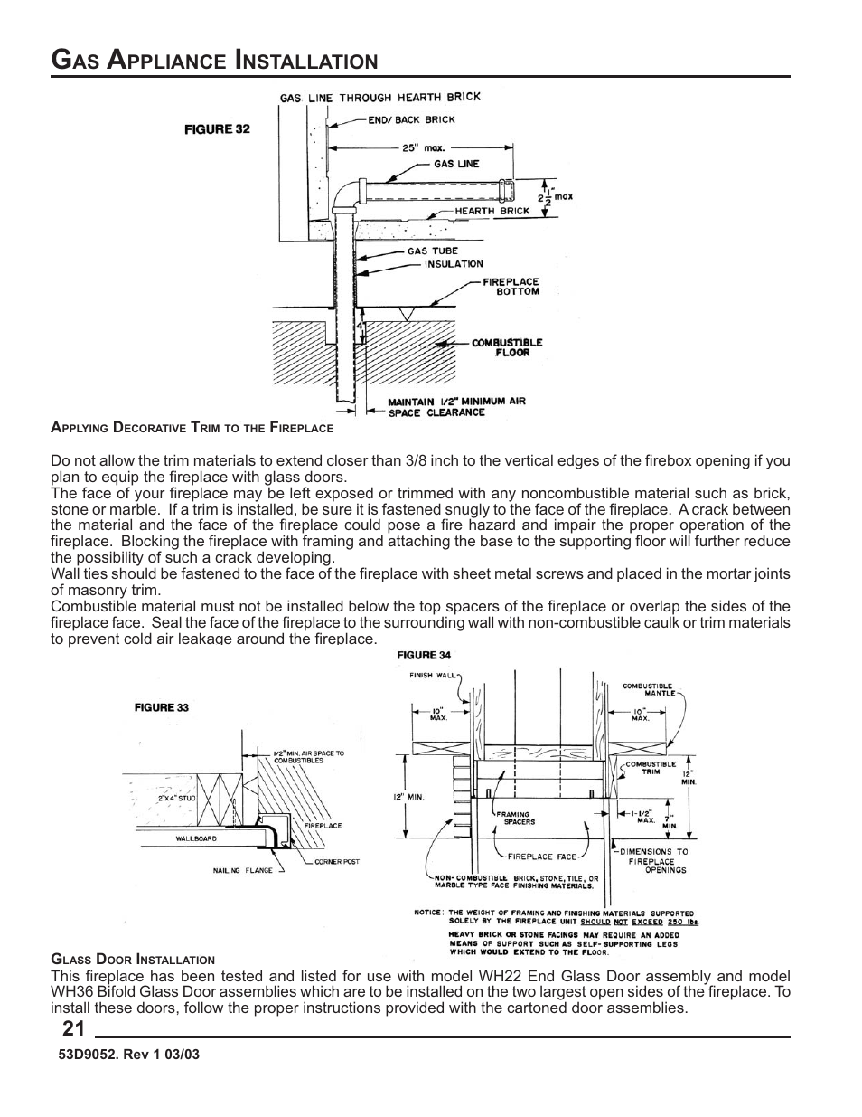 Ppliance, Nstallation | Monessen Hearth 624WBPF User Manual | Page 22 / 32