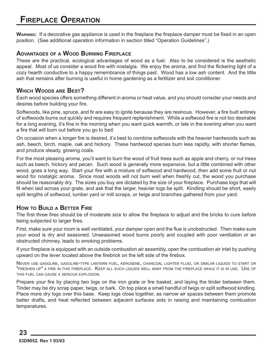 Ireplace, Peration | Monessen Hearth 624WBPF User Manual | Page 24 / 32
