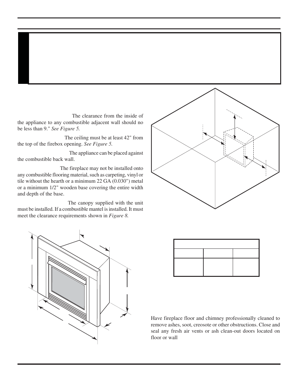 Clearances, Height requirements, Warning | Monessen Hearth VENT-FREE DIS33G User Manual | Page 11 / 40