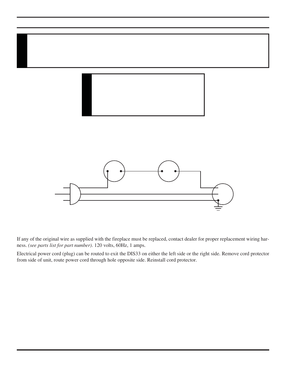 Electrical wiring (fan), Warning | Monessen Hearth VENT-FREE DIS33G User Manual | Page 21 / 40