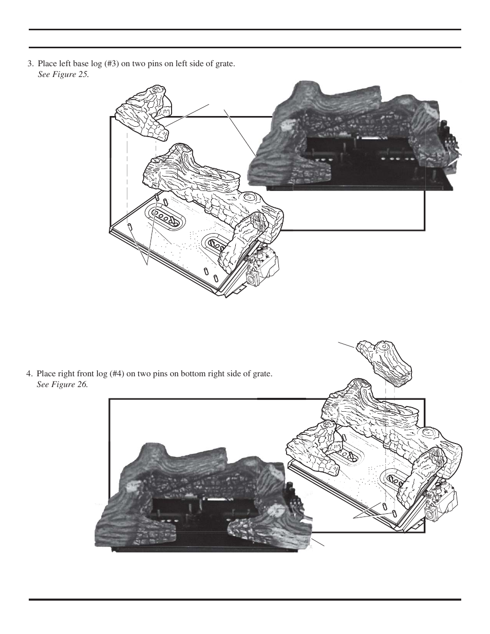 Log placement | Monessen Hearth VENT-FREE DIS33G User Manual | Page 23 / 40