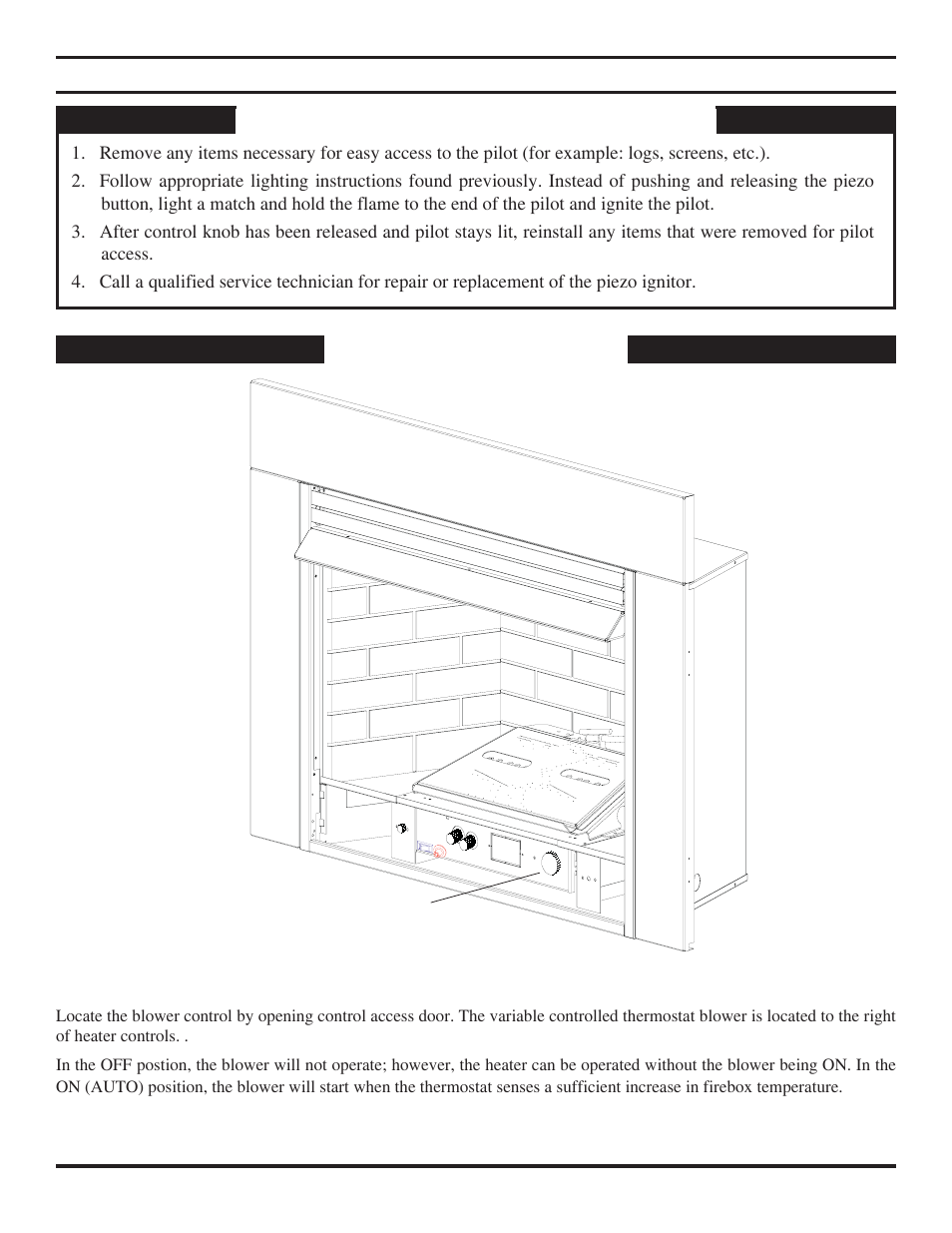Match lighting instructions, Blower operation | Monessen Hearth VENT-FREE DIS33G User Manual | Page 30 / 40