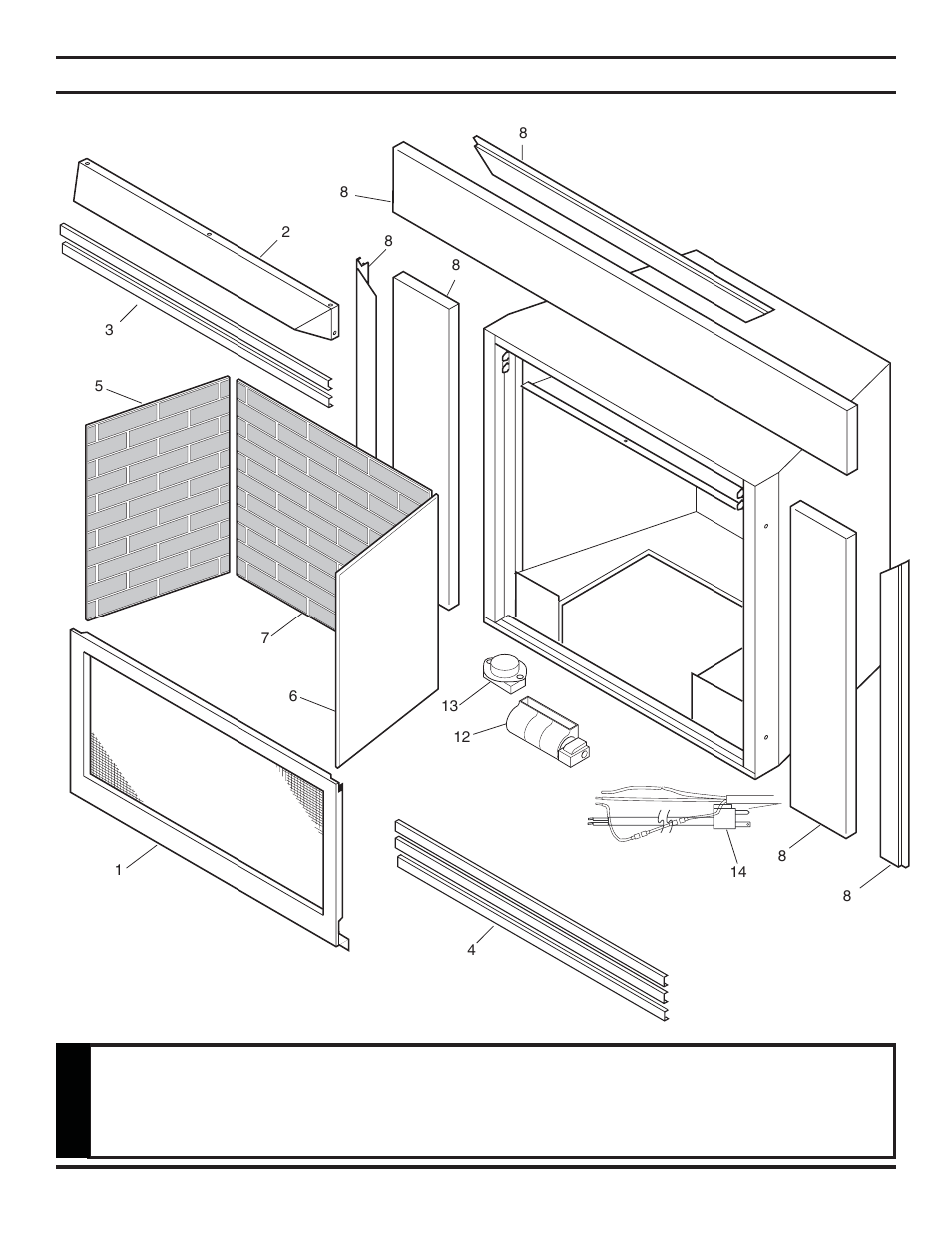 Warning illustrated parts breakdown | Monessen Hearth VENT-FREE DIS33G User Manual | Page 34 / 40